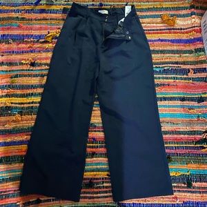 Navy wide leg dress pants